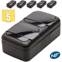 Vi-ko - Lot de 5 double prise 2P+T étanche IP54- Viko by Panasonic - Noir - nf