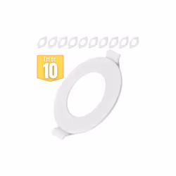 Lot de 10 spots LED extra plat 3W 4000K IP40 qui possèdent un indice de rendu des couleurs élevé. Ils restituent fidèlement l ...