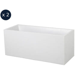 2 Jardinières rectangulaire Graphit - 99,5 x 39,5 x 43,5 cm - 97 l - Blanc cérusé EDA