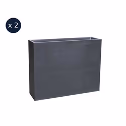 2 Jardinières rectangulaire Graphit - 99,5 x 29,5 x 78,5 cm - 63 L - Gris anthracite - Eda