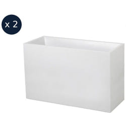 Lot de 2 Jardinières Muret Graphit 99,5 x 39,5 x 60 cm - 116 L - Blanc cérusé - Eda