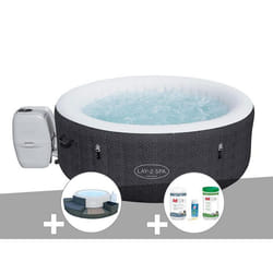 Kit Spa Gonflable Bestway Lay-z-spa Havana Rond Airjet 2/4 Places + Ensemble Mobilier 4 Modules + Kit Traitement Brome