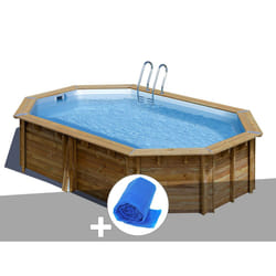 Kit piscine bois Gré Vermela 6,72 x 4,72 x 1,46 m + Bâche à bulles