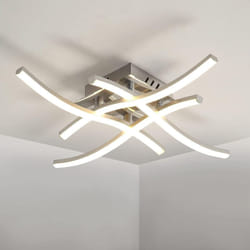 Goeco - Plafonnier led Design Moderne, Luminaire Plafonnier en Forme de Vague, Lumière Neutre 4500K, led intégrées 24W 2700Lm, Lustre Moderne Pour le
