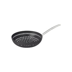Wok percé pour barbecue Churrasco - TRAMONTINA - 26cm - Aluminium anodisé - Noir