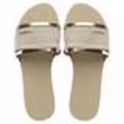 Mules femme Havaianas You Trancoso Premium - beige/or - Ouvert - A enfiler - Textile/Synthétique