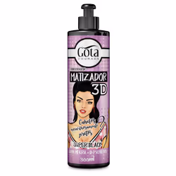 Gota Dourada Matting 3D, Noir, Super Black, 300 ml, unisexe, Tous types de cheveux, Bouteille
