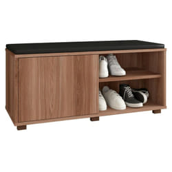 Beaux Meubles Pas Chers - Meuble d'Entrée Meuble bout de Lit 1 Porte 4 Niches Châtaignier l 90 h 42.5 p 35 cm