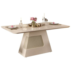 Beaux Meubles Pas Chers - Table à Manger 6 Personnes Rectangle Blanc Ecru 180 x 80 x 90 cm