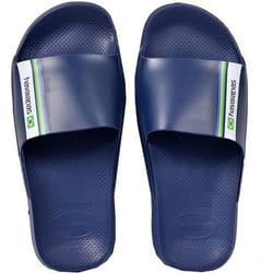 Tongs - HAVAIANAS - Slide Brasil - Caoutchouc - Bleu - Confortables