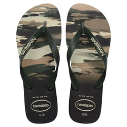 Havaianas Tongs pour Homme Top Camu Noir/Vert Olive - Taille 39/40, Confortable et Résistante pour un Usage Quotidien.