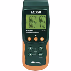 enquête 4 canaux avec thermocouples (J,K,E,T,R,S) 2 canaux avec sondes Pt100 Enregistreur de données intégré pour 20000 valeu ...