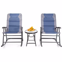 Les points importants : 【Design pliant et à bascule】Les chaises et la table peuvent être pliées lorsqu'elles ne sont pas util ...
