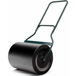 Costway - Rouleau à Gazon Jardin 50 x 40 x 123 cm Remplissage Eau ou Sable 60L Noir avec Poignée en u et Bouchon de Vidange Amovible
