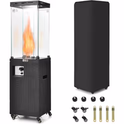 Description générale Ce chauffage de terrasse au gaz de 12 kW, doté d'un brûleur en acier inoxydable, offre un chauffage stab ...