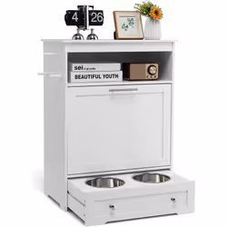 Description générale Ce meuble de rangement pour animaux de compagnie est conçu pour faciliter l'alimentation et le stockage. ...