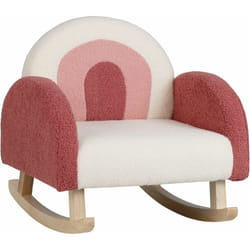 Costway - Fauteuil à Bascule Enfant, Fauteuil en Peluche Moderne avec Pieds en Bois de Peuplier à Bascule Massif, Design Anti-Renversement, Aspect