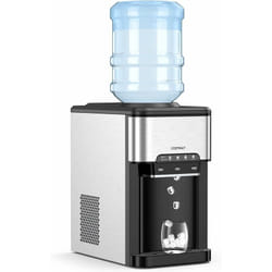 Costway - Machine à Glaçons 3 en 1 340 W/Machine à Glace avec Distributeur d'Eau Froide/Chaude, 19 kg en 24h, Cube de Glace en 10-13 Min 12 Pièces,