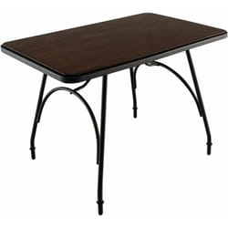 Table à Manger/Table de Cuisine Rectangulaire, avec Structure en Métal, pour Cuisine, Coin Repas, Restaurant, Marron - Costway
