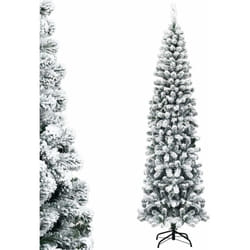 COSTWAY Sapin de Noël/Arbre de Noël Artificiel à Flocons de Neige 230 CM, 641 Branches, avec Aiguilles en PVC Support Métallique Pliable Décoration