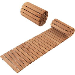 Costway - Allée de Jardin en Bois de 245 cm, Allée Droite Extérieure Résistante aux Intempéries avec Fil d'Acier et Texture Antidérapante, Allée en