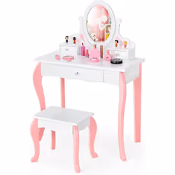 À propos de cet article 【Miroir pivotant à 360° et 3 tiroirs :】La coiffeuse est dotée d'un miroir ovale véritable qui permet  ...
