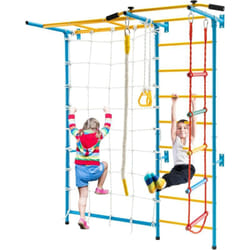 Costway - Escalade pour Enfants 7 en 1 en Acier avec Barres de Singe, Mur de Corde, Echelle Murale, Barre de Traction,Echelle de Corde