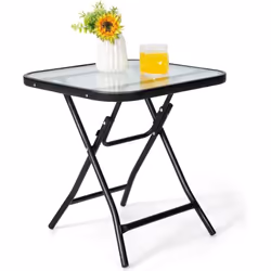 Attributs : 【Design pliable pour économiser de l'espace:】Cette table d'appoint de patio avec design pliable le rend facile à ...