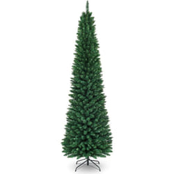 Costway - Sapin de Noël 240 cm 1000 Branches Arbre de Noël Artificiel avec Support en Métal Solide Aiguilles en pvc Décoration de Noël Vert Naturel