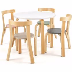 Description : Notre ensemble table et chaises pour enfants comprend une table ronde et 4 chaises. Avec une hauteur scientifiq ...