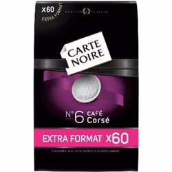 CARTE NOIRE N°6 café coré 60 dosettes 420g