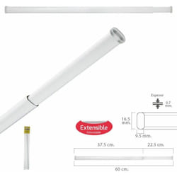 Voilage extensible 37,5/60 cm. Avec ressort de pression réglable (1 pièce)