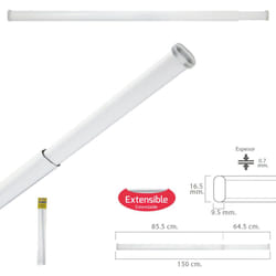 Maurer - Barra Visillo Extensible 85.5/150 cm. Con Muelle Presion Ajustable (1 Pieza)
