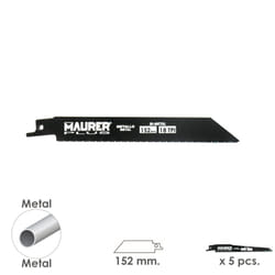 Maurer - Lame de scie sabre à métaux 152 mm. - 18 tpi Type Bosch (5 pièces)