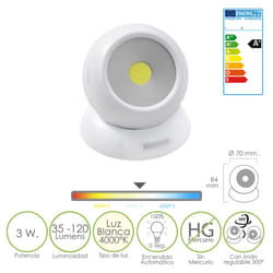 Maurer - Lampe de poche magnétique Led Sphère 35-120 Lumens a 3aaa Piles (non incluses)