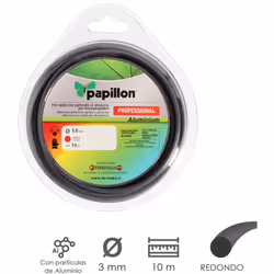 Hilo nylon/aluminio Papillon profesional - Forma: redondo - Grosor: 4,0 mm. - Rollo 100 m. - Hilo de nylon con particulas de  ...