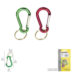 Maurer - Mousqueton Pompier Aluminium Pour clés 50 mm. Blister 2 pièces