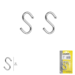 Maurer - Crochet s 50 mm Chrome (Blister 2 pièces) Usage Domestique