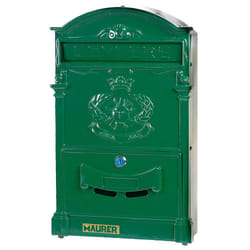 Boîte aux lettres Maurer jardin aluminium coulé verte 41 x 26 x 8 cm.