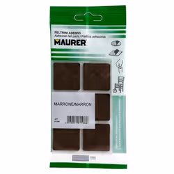 Feutre adhésif 30 x 30 mm (blister 6 pièces) marron. - Mesure 30 x 30 mm. - Couleur marron. - Adhésif. - Blister 6 pièces.