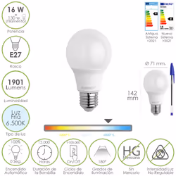 Maurer 19073105, 16 W, 130 W, E27, 1901 lm