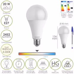 Maurer 19073110, 20 W, 150 W, E27, 2452 lm