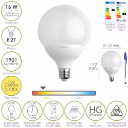 Maurer 19073180, 16 W, 130 W, E27, 1901 lm