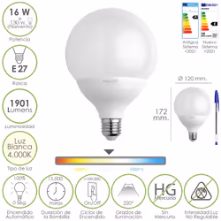 Maurer 19073185, 16 W, 130 W, E27, 1901 lm