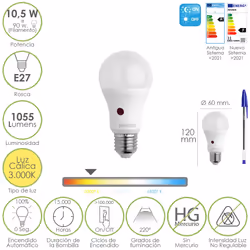 Maurer 19073225, 10,5 W, 90 W, E27, 1055 lm