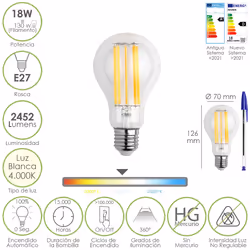 Maurer 19073021, 18 W, 130 W, E27, 2462 lm