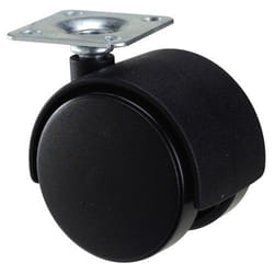 Roue Domestique Plaque Nylon Noir 50 mm.