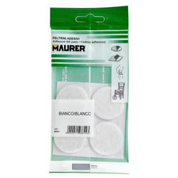 Maurer - Feutre Adhésif Ø35 mm. (Blister 4 Pièces) Blanc