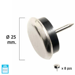 Curseur Caoutchouc Métal Transparent Ø25 (Blister 8 Unités)