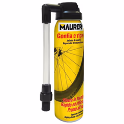 Spray Maurer réparateur-gonfleur de roue de vélo. - Contenance : 100 ml. - Formulé avec du latex spécial qui peut réparer et  ...